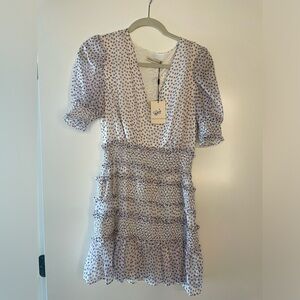 White floral mini dress